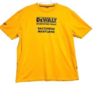 Dewalt T-Shirt Mens 2XL Yellow Cotton Blend Short Sleeve Baltimore Graphic